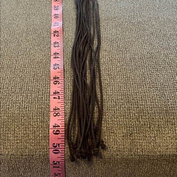 Vintage Boho Brown Macramé Belt Wooden Beads 33-44” - Picture 7 of 8